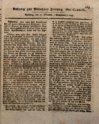 Kurfürstlich gnädigst privilegirte Münchner-Zeitung (Süddeutsche Presse) Samstag 21. November 1795