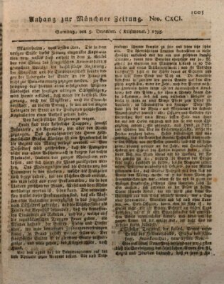 Kurfürstlich gnädigst privilegirte Münchner-Zeitung (Süddeutsche Presse) Samstag 5. Dezember 1795