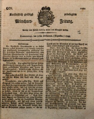 Kurfürstlich gnädigst privilegirte Münchner-Zeitung (Süddeutsche Presse) Donnerstag 31. Dezember 1795