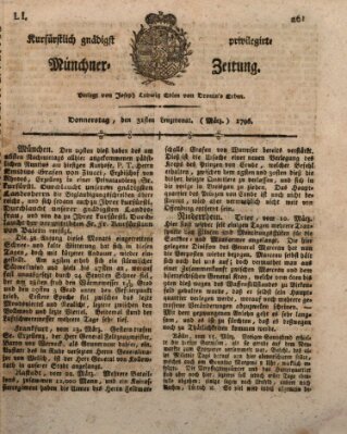 Kurfürstlich gnädigst privilegirte Münchner-Zeitung (Süddeutsche Presse) Donnerstag 31. März 1796