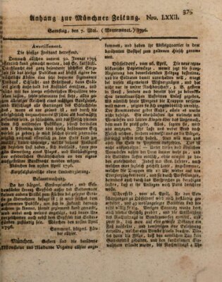 Kurfürstlich gnädigst privilegirte Münchner-Zeitung (Süddeutsche Presse) Samstag 7. Mai 1796