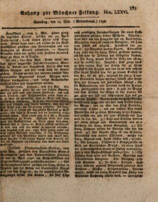 Kurfürstlich gnädigst privilegirte Münchner-Zeitung (Süddeutsche Presse) Samstag 14. Mai 1796