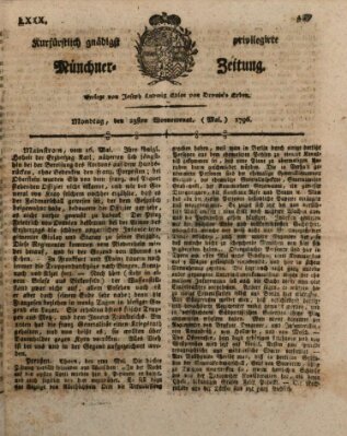 Kurfürstlich gnädigst privilegirte Münchner-Zeitung (Süddeutsche Presse) Montag 23. Mai 1796