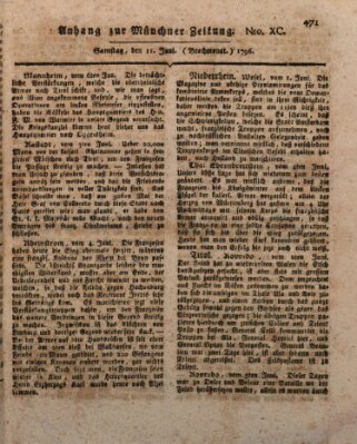 Kurfürstlich gnädigst privilegirte Münchner-Zeitung (Süddeutsche Presse) Samstag 11. Juni 1796