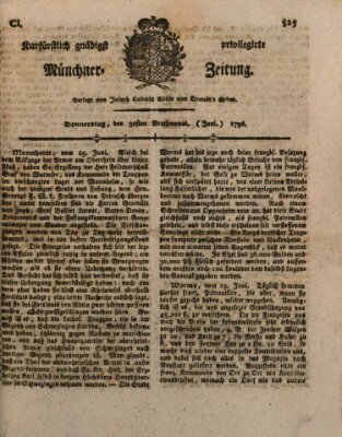 Kurfürstlich gnädigst privilegirte Münchner-Zeitung (Süddeutsche Presse) Donnerstag 30. Juni 1796