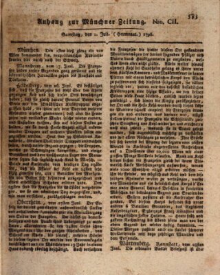 Kurfürstlich gnädigst privilegirte Münchner-Zeitung (Süddeutsche Presse) Samstag 2. Juli 1796