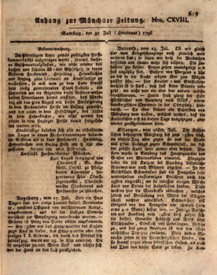 Kurfürstlich gnädigst privilegirte Münchner-Zeitung (Süddeutsche Presse) Samstag 30. Juli 1796