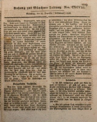 Kurfürstlich gnädigst privilegirte Münchner-Zeitung (Süddeutsche Presse) Samstag 17. Dezember 1796