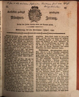 Kurfürstlich gnädigst privilegirte Münchner-Zeitung (Süddeutsche Presse) Donnerstag 5. Januar 1797