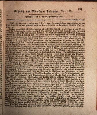 Kurfürstlich gnädigst privilegirte Münchner-Zeitung (Süddeutsche Presse) Samstag 1. April 1797