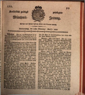 Kurfürstlich gnädigst privilegirte Münchner-Zeitung (Süddeutsche Presse) Donnerstag 20. April 1797