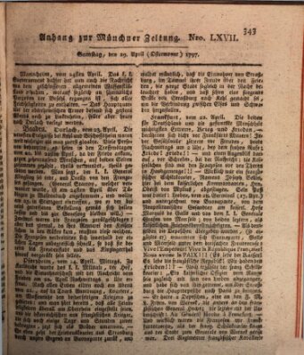 Kurfürstlich gnädigst privilegirte Münchner-Zeitung (Süddeutsche Presse) Samstag 29. April 1797