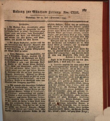 Kurfürstlich gnädigst privilegirte Münchner-Zeitung (Süddeutsche Presse) Samstag 22. Juli 1797