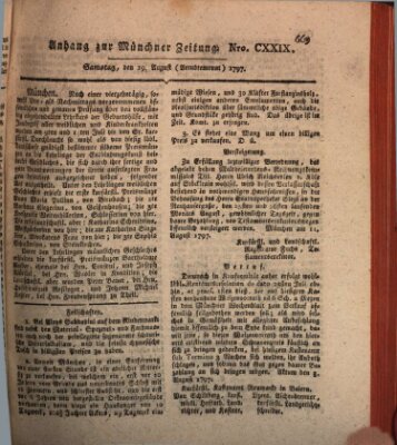 Kurfürstlich gnädigst privilegirte Münchner-Zeitung (Süddeutsche Presse) Samstag 19. August 1797