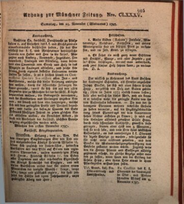 Kurfürstlich gnädigst privilegirte Münchner-Zeitung (Süddeutsche Presse) Samstag 25. November 1797