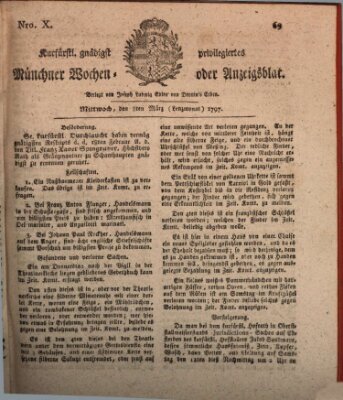 Kurfürstlich gnädigst privilegirte Münchner-Zeitung (Süddeutsche Presse) Mittwoch 8. März 1797