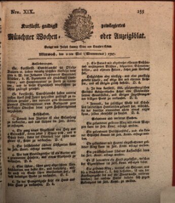 Kurfürstlich gnädigst privilegirte Münchner-Zeitung (Süddeutsche Presse) Mittwoch 10. Mai 1797