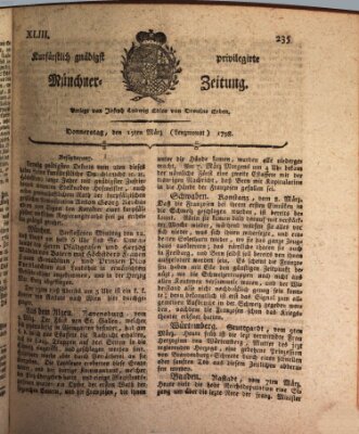 Kurfürstlich gnädigst privilegirte Münchner-Zeitung (Süddeutsche Presse) Donnerstag 15. März 1798