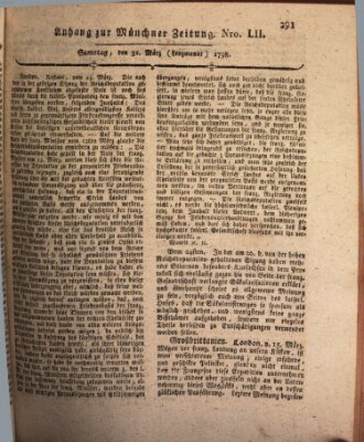 Kurfürstlich gnädigst privilegirte Münchner-Zeitung (Süddeutsche Presse) Samstag 31. März 1798