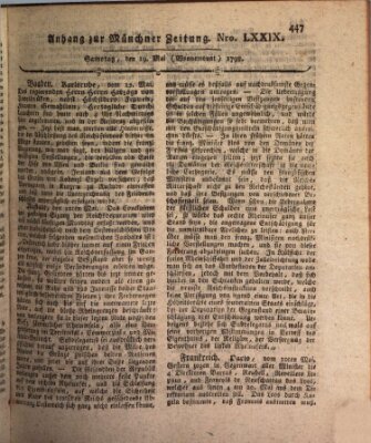 Kurfürstlich gnädigst privilegirte Münchner-Zeitung (Süddeutsche Presse) Samstag 19. Mai 1798