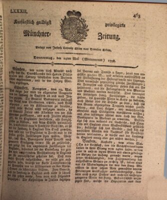 Kurfürstlich gnädigst privilegirte Münchner-Zeitung (Süddeutsche Presse) Donnerstag 24. Mai 1798