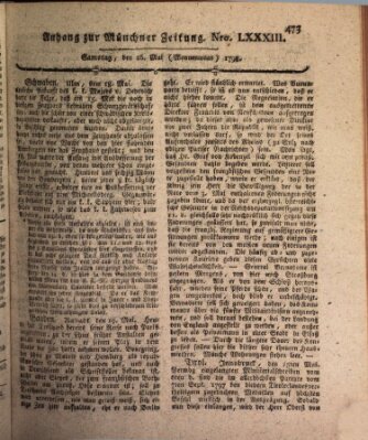 Kurfürstlich gnädigst privilegirte Münchner-Zeitung (Süddeutsche Presse) Samstag 26. Mai 1798