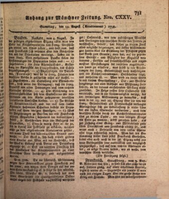 Kurfürstlich gnädigst privilegirte Münchner-Zeitung (Süddeutsche Presse) Samstag 11. August 1798