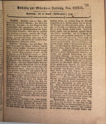 Kurfürstlich gnädigst privilegirte Münchner-Zeitung (Süddeutsche Presse) Samstag 18. August 1798