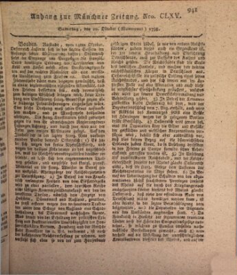 Kurfürstlich gnädigst privilegirte Münchner-Zeitung (Süddeutsche Presse) Samstag 20. Oktober 1798