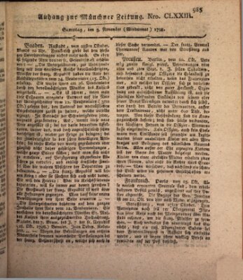 Kurfürstlich gnädigst privilegirte Münchner-Zeitung (Süddeutsche Presse) Samstag 3. November 1798