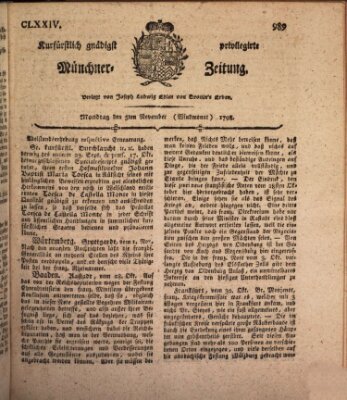 Kurfürstlich gnädigst privilegirte Münchner-Zeitung (Süddeutsche Presse) Montag 5. November 1798