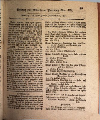 Kurfürstlich gnädigst privilegirte Münchner-Zeitung (Süddeutsche Presse) Samstag 26. Januar 1799