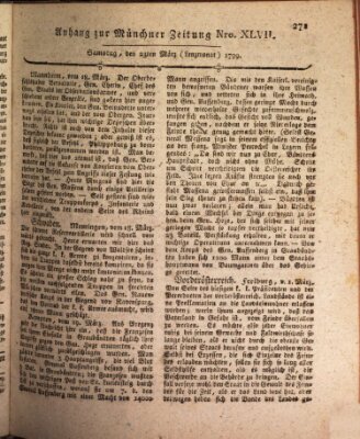 Kurfürstlich gnädigst privilegirte Münchner-Zeitung (Süddeutsche Presse) Samstag 23. März 1799