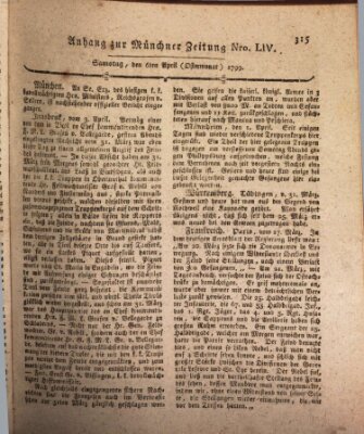 Kurfürstlich gnädigst privilegirte Münchner-Zeitung (Süddeutsche Presse) Samstag 6. April 1799