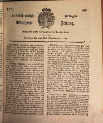 Kurfürstlich gnädigst privilegirte Münchner-Zeitung (Süddeutsche Presse) Montag 6. Mai 1799