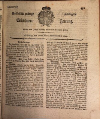 Kurfürstlich gnädigst privilegirte Münchner-Zeitung (Süddeutsche Presse) Montag 20. Mai 1799