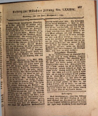 Kurfürstlich gnädigst privilegirte Münchner-Zeitung (Süddeutsche Presse) Samstag 1. Juni 1799