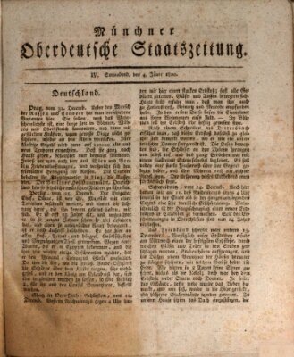 Münchner oberdeutsche Staatszeitung (Süddeutsche Presse) Samstag 4. Januar 1800