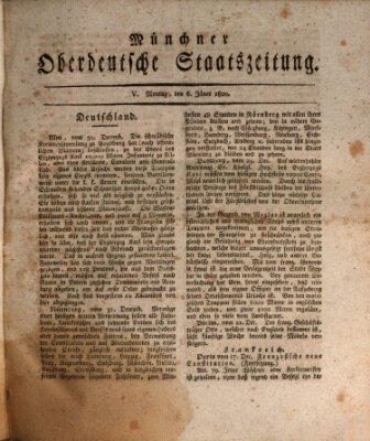 Münchner oberdeutsche Staatszeitung (Süddeutsche Presse) Montag 6. Januar 1800