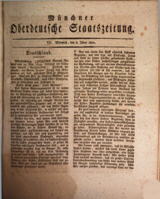 Münchner oberdeutsche Staatszeitung (Süddeutsche Presse) Mittwoch 8. Januar 1800