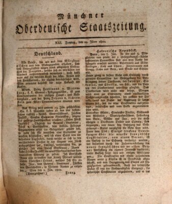 Münchner oberdeutsche Staatszeitung (Süddeutsche Presse) Freitag 24. Januar 1800