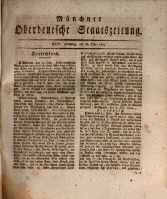Münchner oberdeutsche Staatszeitung (Süddeutsche Presse) Dienstag 28. Januar 1800