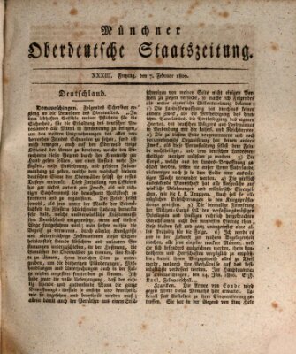 Münchner oberdeutsche Staatszeitung (Süddeutsche Presse) Freitag 7. Februar 1800