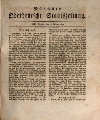 Münchner oberdeutsche Staatszeitung (Süddeutsche Presse) Dienstag 18. Februar 1800