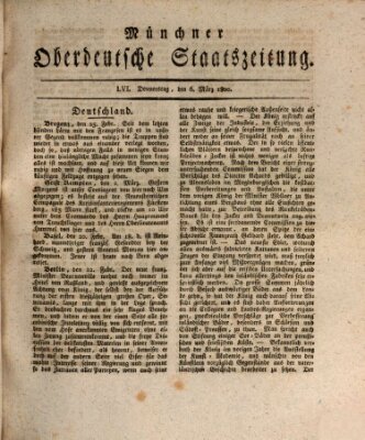 Münchner oberdeutsche Staatszeitung (Süddeutsche Presse) Donnerstag 6. März 1800