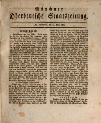 Münchner oberdeutsche Staatszeitung (Süddeutsche Presse) Mittwoch 12. März 1800