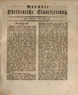 Münchner oberdeutsche Staatszeitung (Süddeutsche Presse) Samstag 22. März 1800