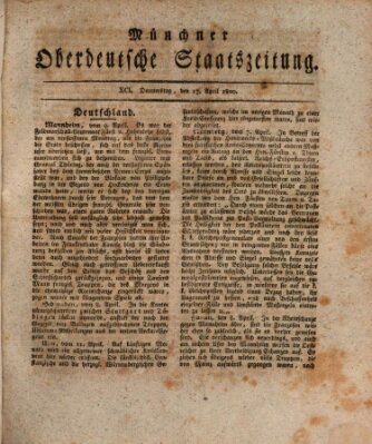 Münchner oberdeutsche Staatszeitung (Süddeutsche Presse) Donnerstag 17. April 1800