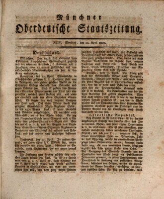 Münchner oberdeutsche Staatszeitung (Süddeutsche Presse) Montag 21. April 1800