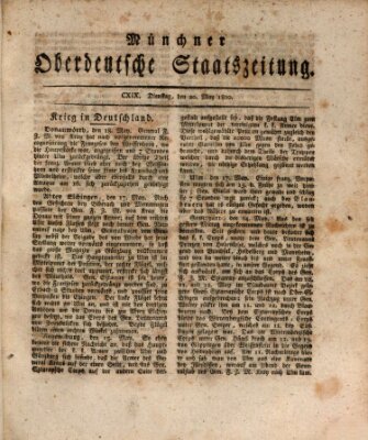 Münchner oberdeutsche Staatszeitung (Süddeutsche Presse) Dienstag 20. Mai 1800